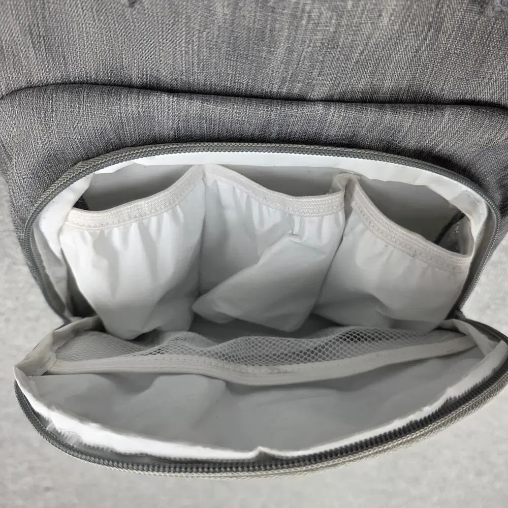 ENFAMIL GREY WONDER BABY BACKPACK – INSULATED BOTTLE STORAGE – DIAPER BAG